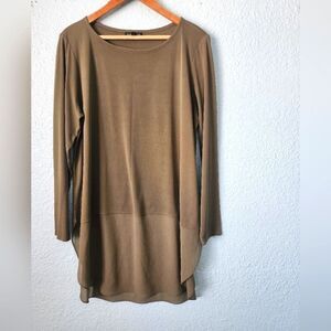 Eileen Fisher Silk Green Tunic Top